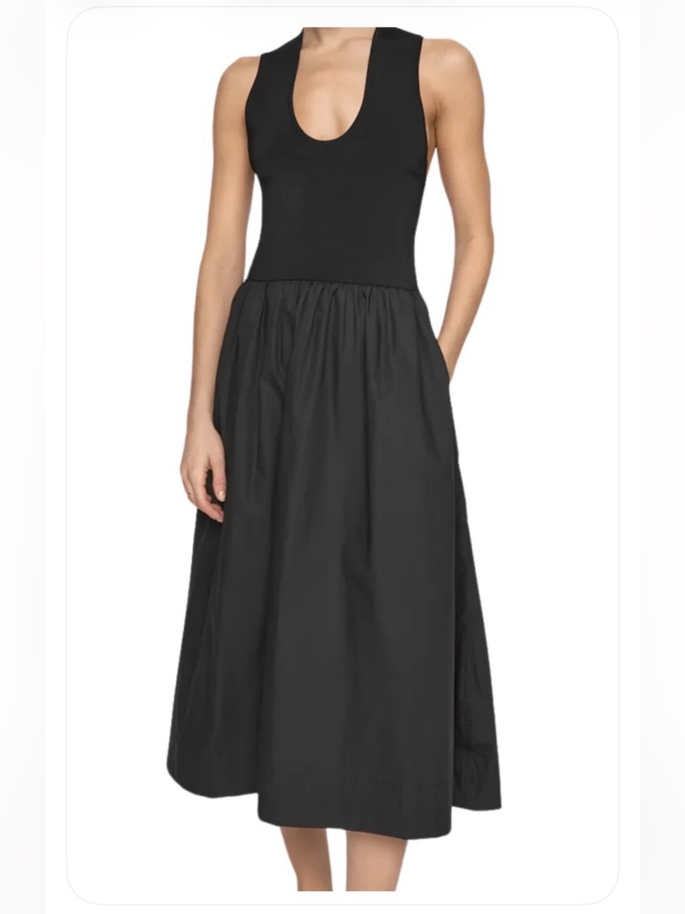 Rebecca Minkoff Black Sleeveless Mixed Fabric Maxi Dress